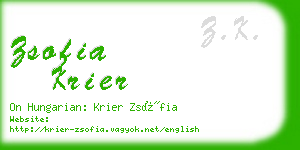 zsofia krier business card